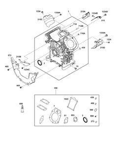 Cylinder Group Diagram and Parts List for 61G277-0031-J1  Briggs and Stratton Engine
